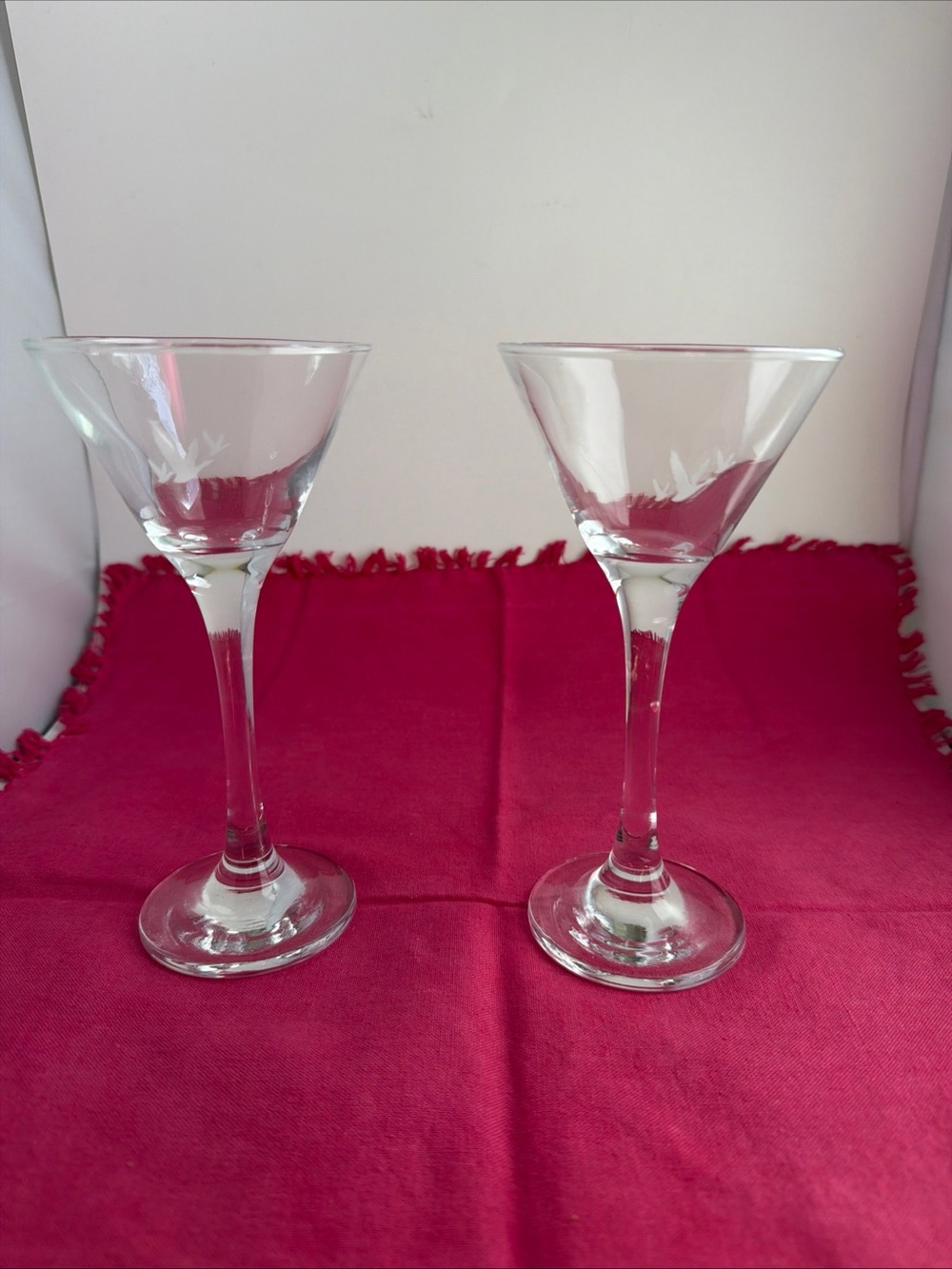 Grey Goose MartyGlasses Stemmed Etched Set of 2 NEW